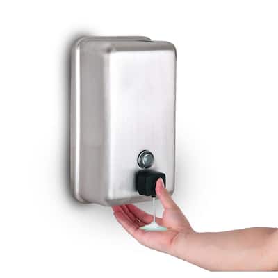 1200 ml Vertical Manual Surface-Mounted Stainless Steel Liquid Soap Dispenser
