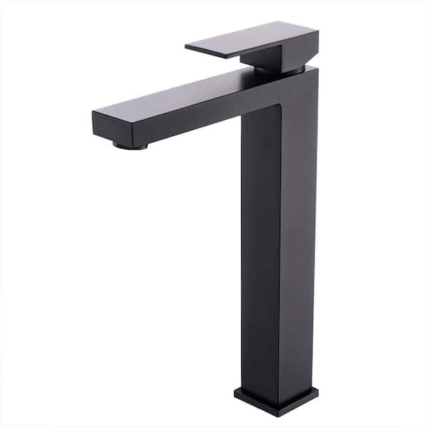 Aosspy Single-Handle Single-Hole Bathroom Faucet with Spot Resistant in Matte Black