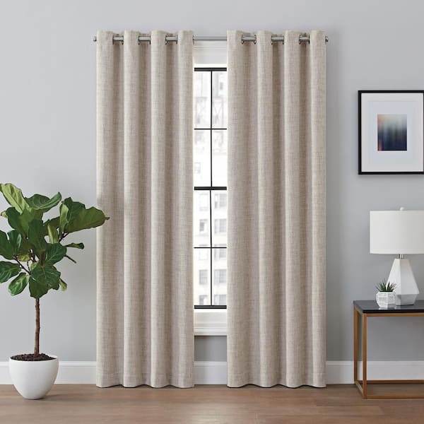 Brookstone Renwick Total Blackout 50 in. W x 95 in. L Window Panel in Linen