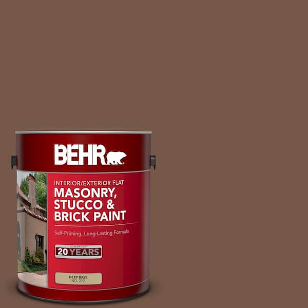 BEHR 1 gal. #N250-7 Mission Brown Flat Interior/Exterior Masonry, Stucco and Brick Paint