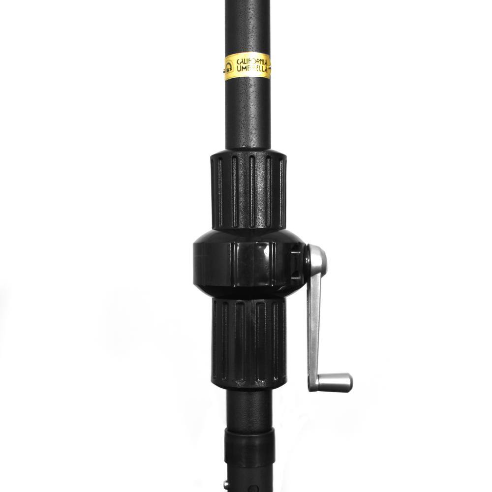 11 ft. Black Aluminum and Fiberglass Market Patio Umbrella