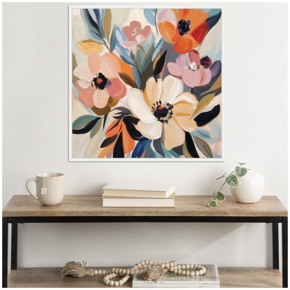 "Sylvie ""Garden Bloom Abstract Bouquet I"" by The Creative Bunch Studio White Framed Art Print 30 in. x 30 in." price history on PriceWatchPro