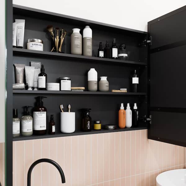 Glass Warehouse Calla 60 in. W x 32 in. H x 5 in. D Black Recessed