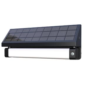 Solar 180° Black SMART Sensing Self-Contained Integrated Selectable LED Color Flood Pathway Wall Light