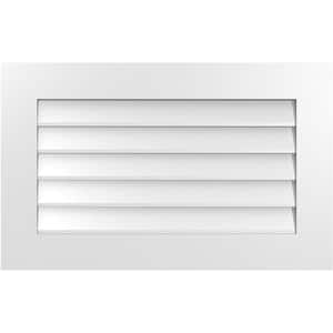32 in. x 20 in. Vertical Surface Mount PVC Gable Vent: Decorative with Standard Frame