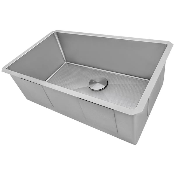 Ruvati Gravena Hex 30 in. SIngle Bowl 16-Gauge Stainless Steel Kitchen sink with Scratch Resistant Embossed Textured Hexbottom