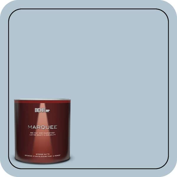 BEHR MARQUEE 1 qt. #MQ5-50 Opal Waters One-Coat Hide Matte Interior Paint & Primer