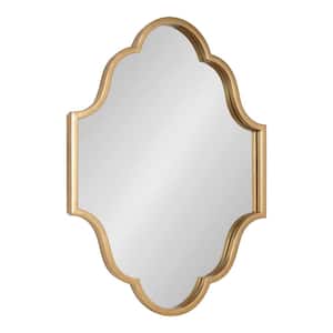 Rowla 24 in. x 18.25 in. Modern Irregular Gold Framed Decorative Wall Mirror