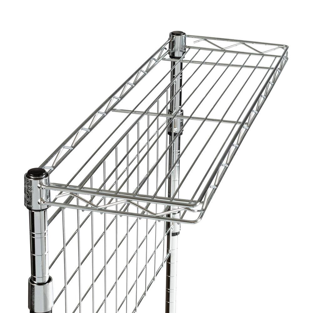 Adjustable Gray Steel Kitchen Rack with Wire Grid Shelves