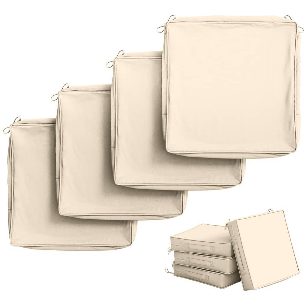 22 in. x 22 in. (4-Pack) Slipcover Repacement Outdoor Fade&Splash Resistant Couch Seat Cushion Cover Cream price history on PriceWatchPro