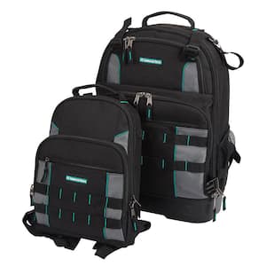 14.37 in. W 27 Total Pockets Black Fabric Electrical and HVAC Technician's Backpack with Pockets (1 Each)