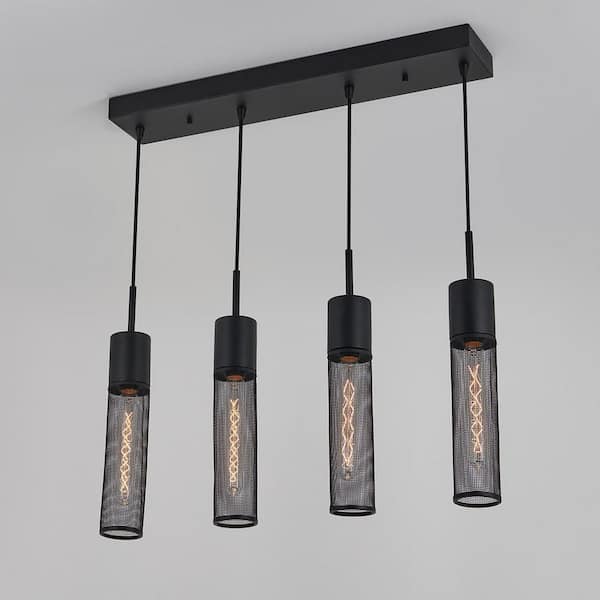 Artika Milton 4 Light Black Pendant Mtn4l Hd1 The Home Depot Artika Milton 4 Light Black Pendant, Artika 5 Pendant Bubble Light Fixture