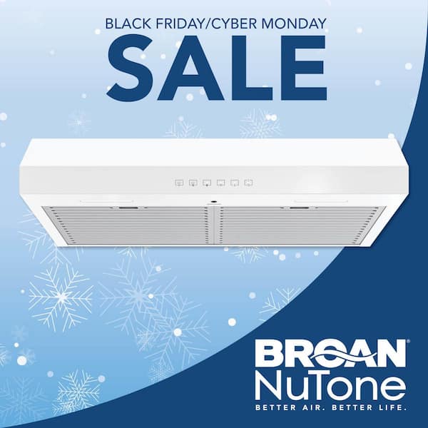 Glacier 30 Inch 490 MAX Blower CFM Smart Sense Auto-Operation Convertible Under Cabinet Range Hood White ENERGY STAR