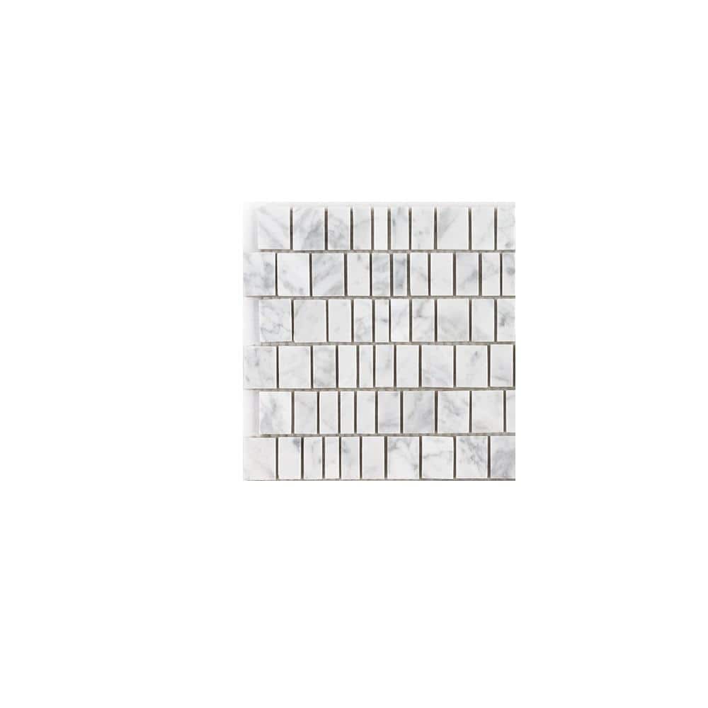 Take Home Tile Sample - Frappe Venato White 4 in. x 4 in. Rectangle Honed Marble Wall and Floor Mosaic Tile price history on PriceWatchPro