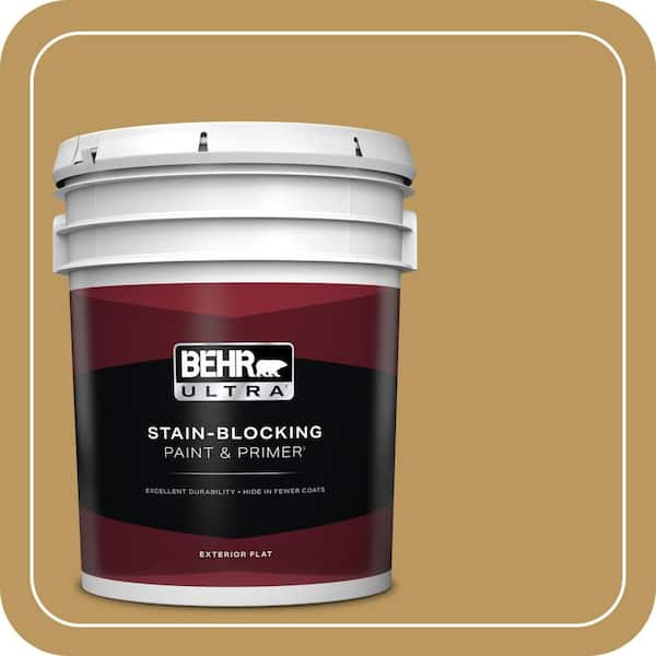 BEHR ULTRA 5 gal. #330F-5 Golden Bear Flat Exterior Paint & Primer