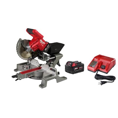 M18 FUEL 18-Volt Lithium-Ion Brushless Cordless 7-1/4 in. Dual Bevel Sliding Compound Miter Saw Kit w/One 5.0Ah Battery