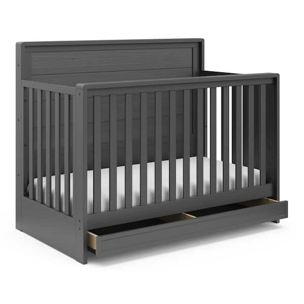 Storkcraft Luna Gray 4-in-1 Convertible Crib with Drawer