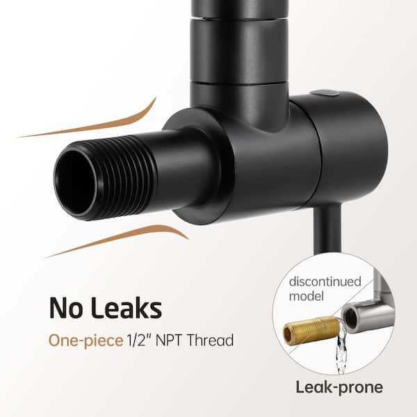 KES Wall-Mount Pot Filler Faucet – Lead-Free Brass, Double-Joint Swing Arm, Dual Handles, 1.8 GPM Aerator – Matt Black, CUPC & NSF Certified