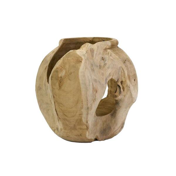 Unbranded Macaque Teakwood 9.5 in. H Vase