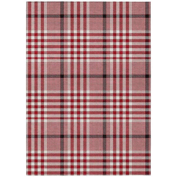 Chantille Machine Washable Indoor/Outdoor Abstract ACN1054 Red 5 ft. x 7 ft. 6 in. Area Rug