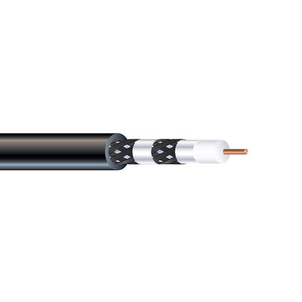 Southwire (By-the-Foot) 18 RG6 Quad Shield CU CATV CM/CL2 Coaxial Cable in Black
