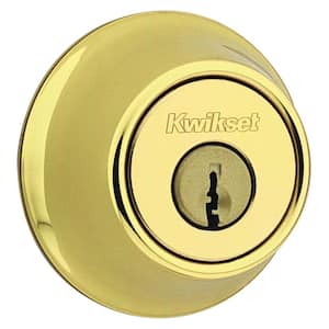 660 Series Polished Brass Single Cylinder Deadbolt with Microban Antimicrobial Technology