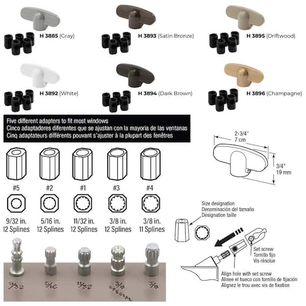 Prime-Line Painted Stone Zinc Single-Arm Casement Tee-Crank Handle For Universal Prime-Line Painted Stone Zinc Single-Arm Casement Tee-Crank Handle For Universal