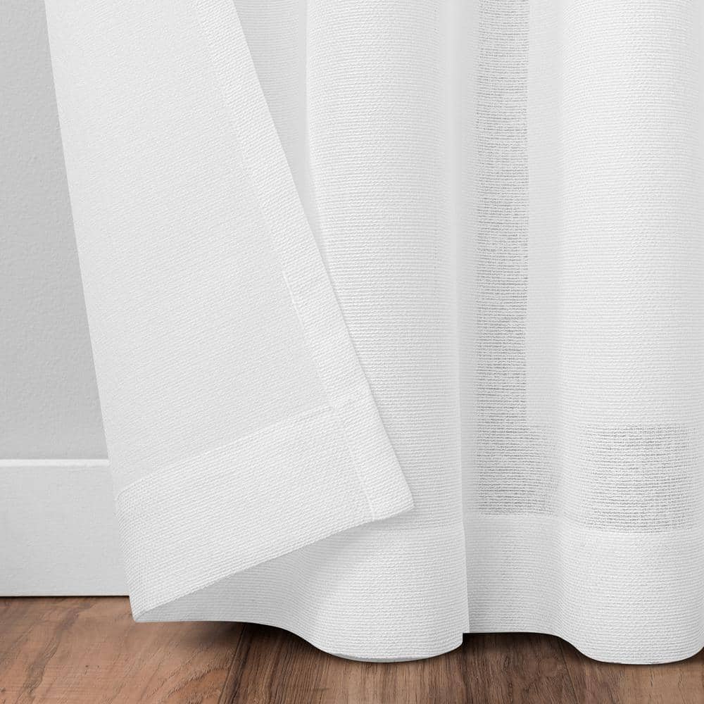 White Sheer Polyester Grommet Window Curtain Panel, 63" x 50"