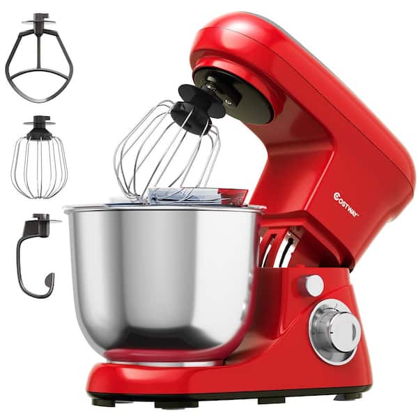 Costway 5.3 qt. 6-Speed Red Stand Mixer