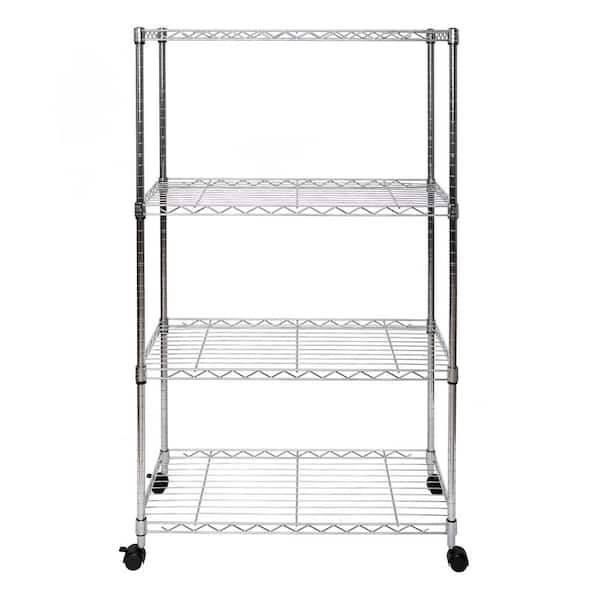 Seville Classics 4-Tier Steel Wire Shelving, Silver