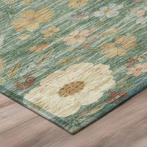 Chantille Machine Washable Indoor/Outdoor Abstract ACN2872 Aloe 5 ft. x 7 ft. 6 in. Area Rug