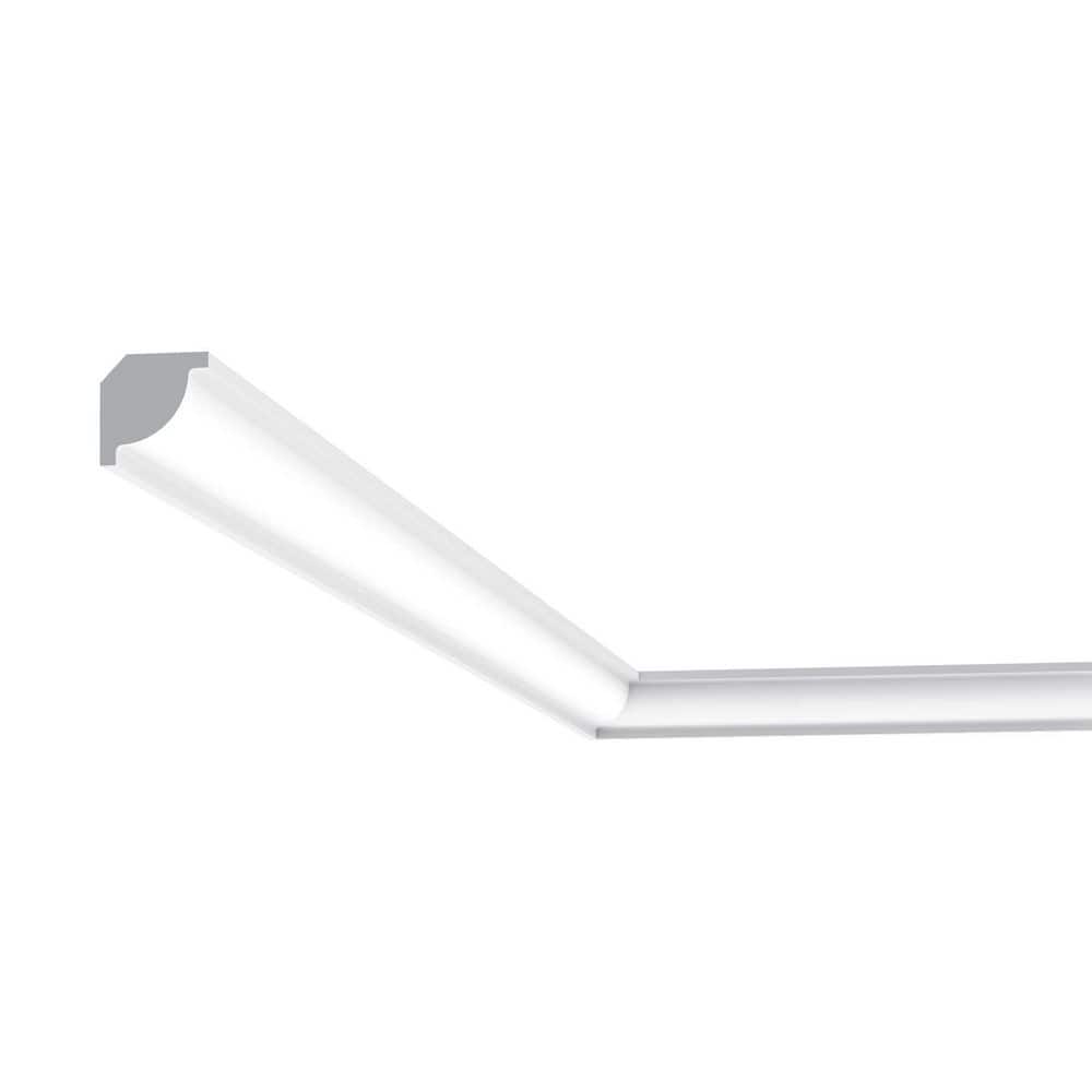 Primed White Polystyrene Crown Moulding 3/4 in x 3/4 in x 78-3/4 in