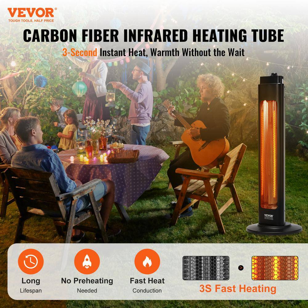 Black 31.5" Electric Infrared Convection Heater