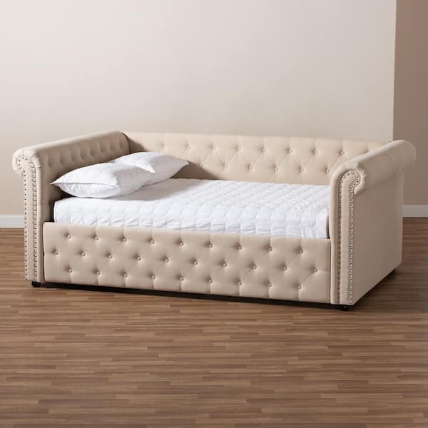 Baxton Studio Mabelle Beige Full Daybed 154 9485 HD The Home Depot