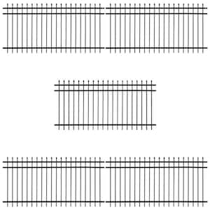 4 ft. x 8 ft. Heavy-Duty Steel Spaced Bar Pointed Pinnacle Metal Fence Panel (Pack of 5)