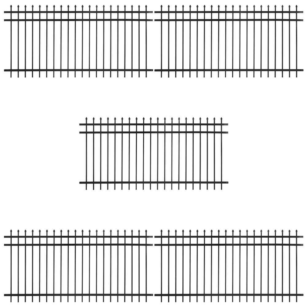 4 ft. x 8 ft. Heavy-Duty Steel Spaced Bar Pointed Pinnacle Metal Fence Panel (Pack of 5) price history on PriceWatchPro