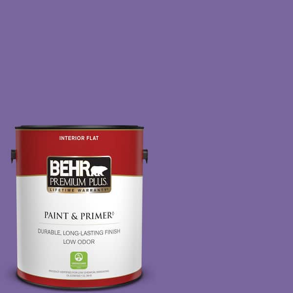 BEHR PREMIUM PLUS 1 gal. #PPU16-03 Purple Paradise Flat Low Odor Interior Paint & Primer