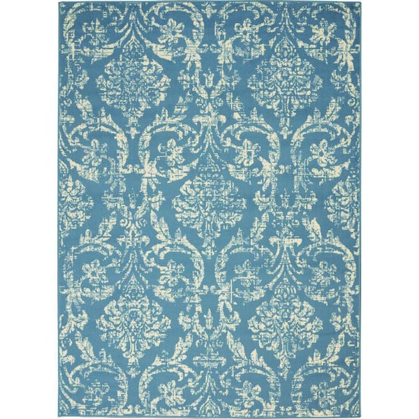 Nourison Jubilant Blue 5 ft. x 7 ft. Persian Vintage Area Rug