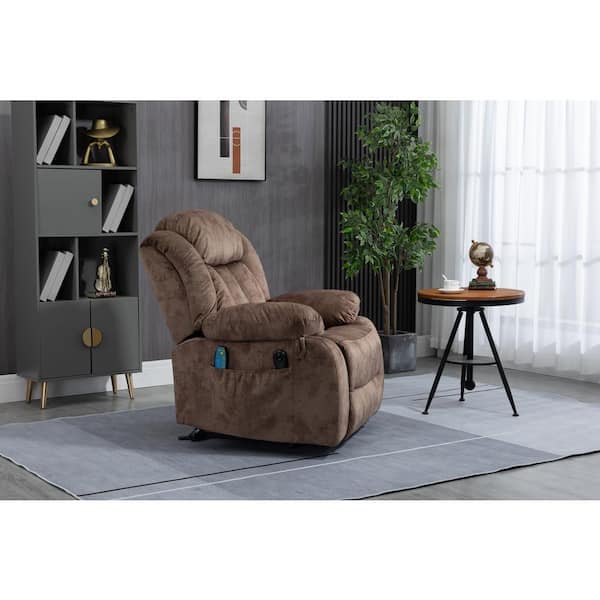 Z-joyee Brown Fabric Recliners Lift Chair Relax Sofa Chair