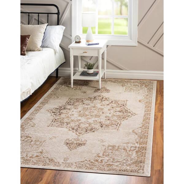 Unique Loom Utopia Helios Beige 4' 1 x 6' 1 Area Rug 3146592 - The