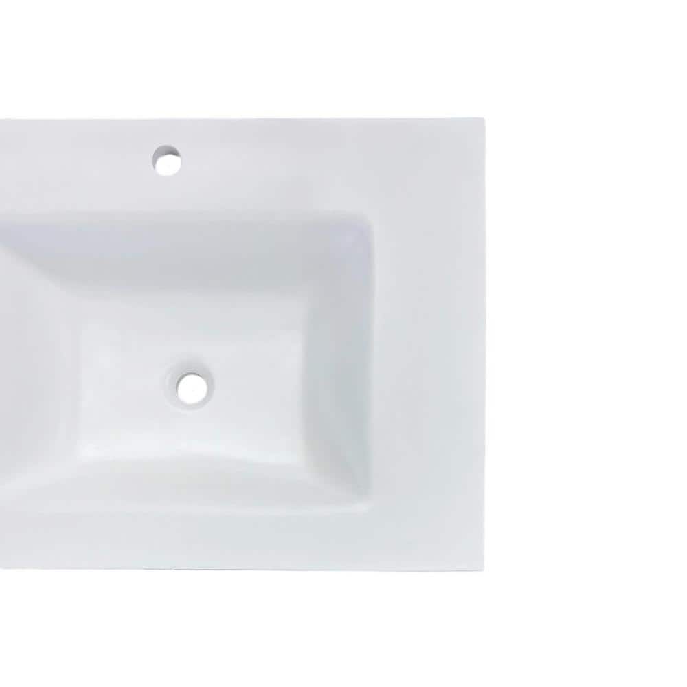 31'' White Concrete Single Bathroom Vanity Top with Integral Sink