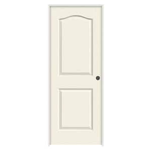 28 in. x 80 in. Camden Vanilla Painted Left-Hand Textured Molded Composite Single Prehung Interior Door