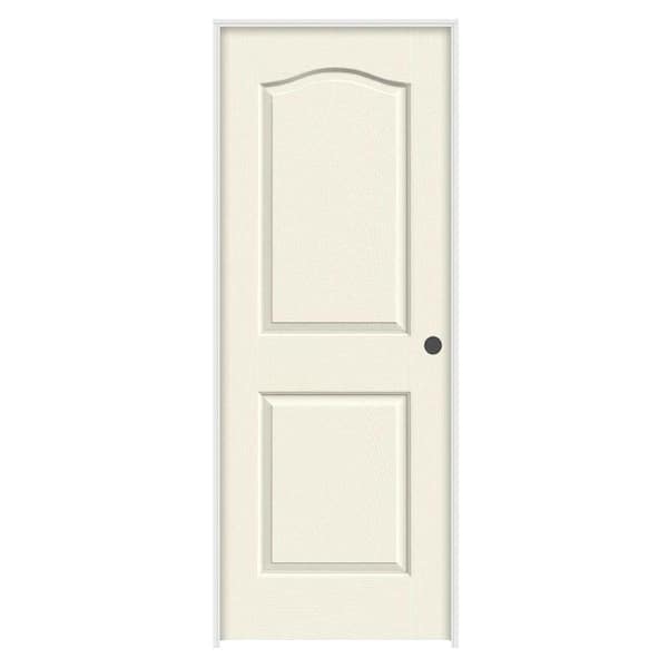 JELD-WEN 28 in. x 80 in. Camden Vanilla Painted Left-Hand Textured Molded Composite Single Prehung Interior Door