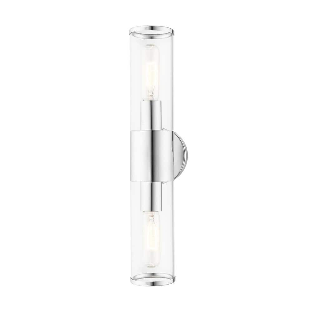 Bancroft 2-Light Vanity in Polished Chrome with Clear Glass