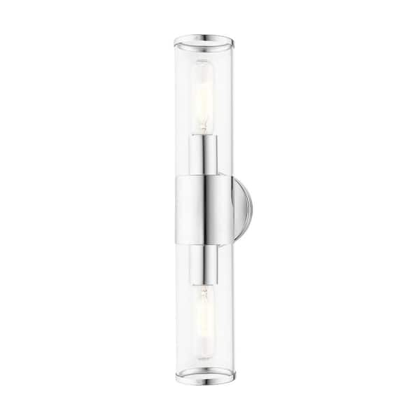 AVIANCE LIGHTING Prestwick 18.5 in. 2-Light Polished Chrome ADA Vanity Light with Clear Glass