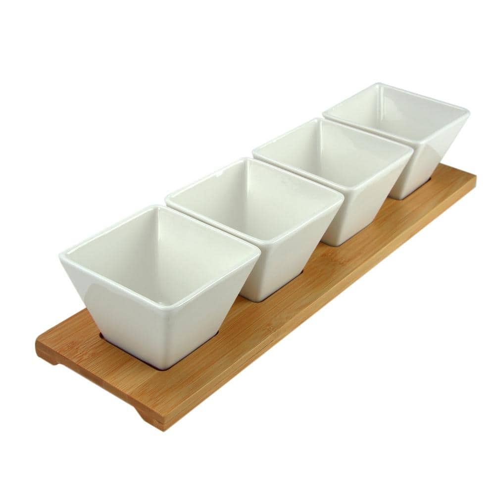 Elama Signature Modern Appetizer and Condiment Server Set