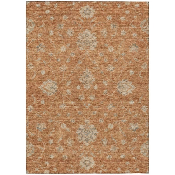 Chantille Machine Washable Indoor/Outdoor Abstract ACN3076 Copper 5 ft. x 7 ft. 6 in. Area Rug