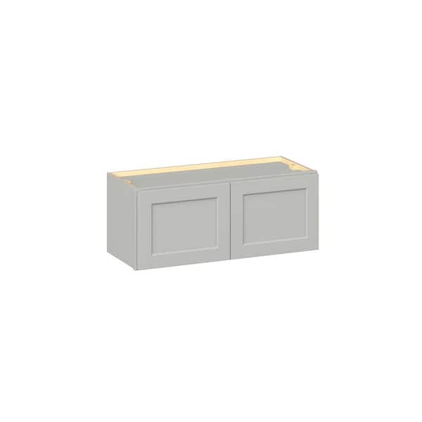 Emerson Whisper Gray Wall Bridge 2 door Ready to Assemble Kitchen Cabinet (30 in. W x 12 in. H x 12 in. D)