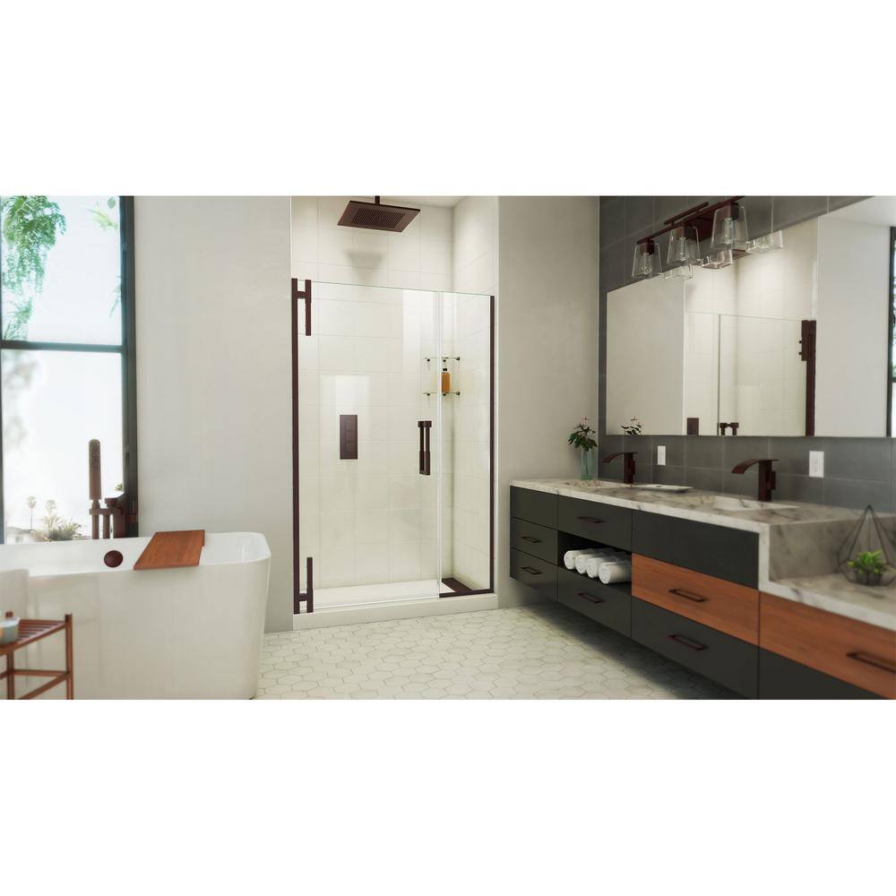 Ascend Frameless Pivot Shower Door in Oil Rubbed Bronze, 72 x 47.5 inches