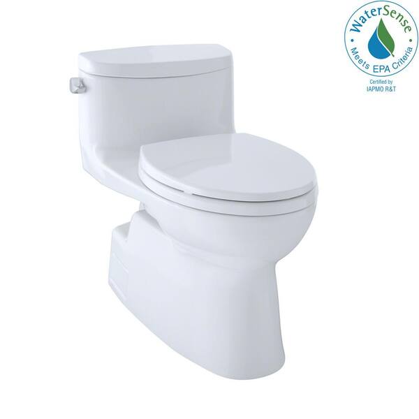 Toto Carolina Ii 1 Piece 1 28 Gpf Single Flush Elongated Skirted Toilet With Cefiontect In Cotton White Seat Included Mscefg 01 The Home Depot